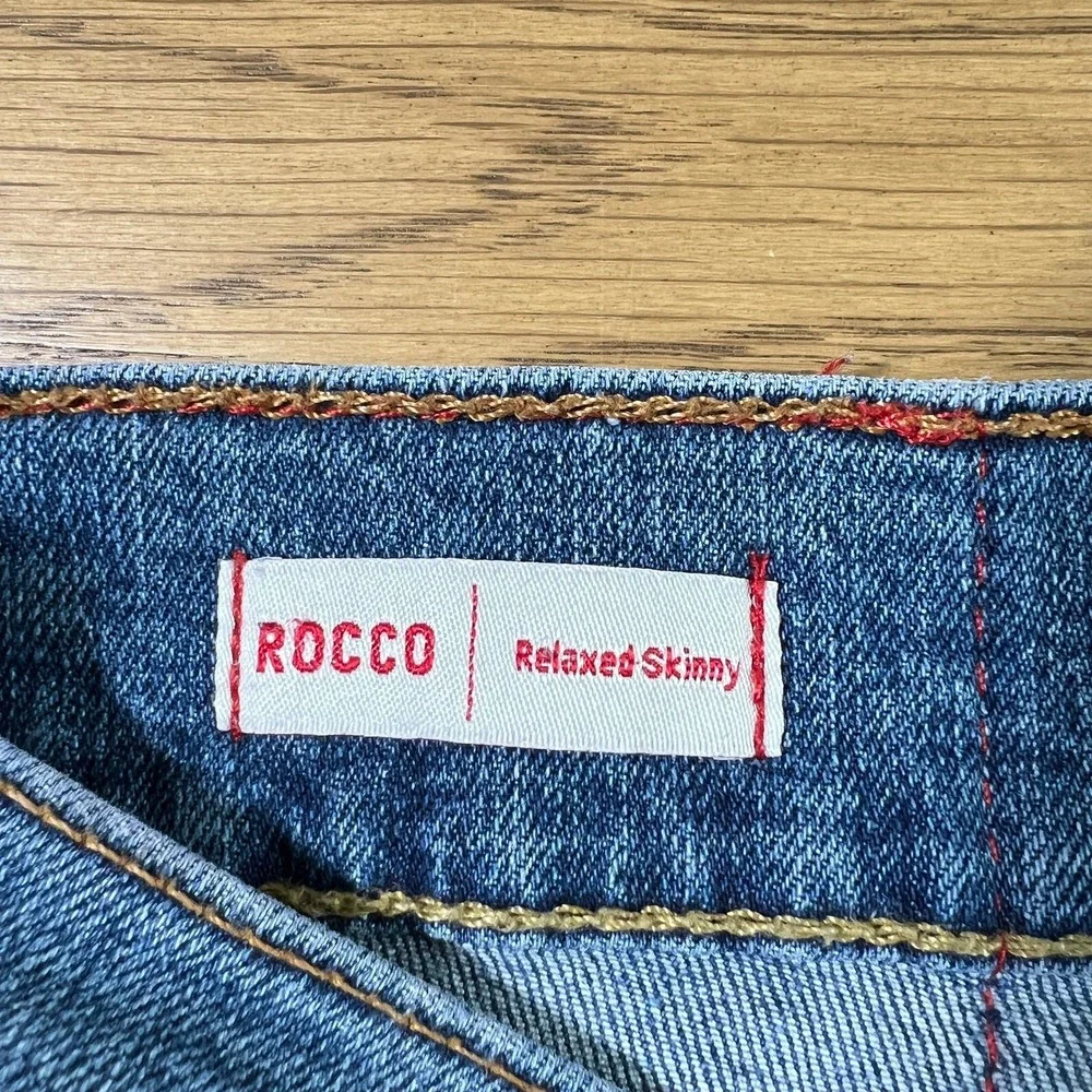 True‎ Religion Mens Rocco Relaxed Skinny Jeans 34x32 Blue Distressed Stretch